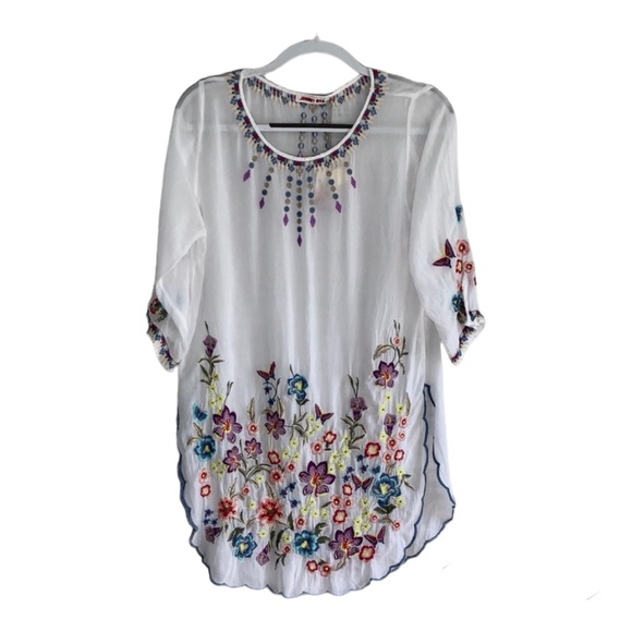 Johnny Was Marlin Embroidered Cotton
Tunic Top - Picture 1 of 10